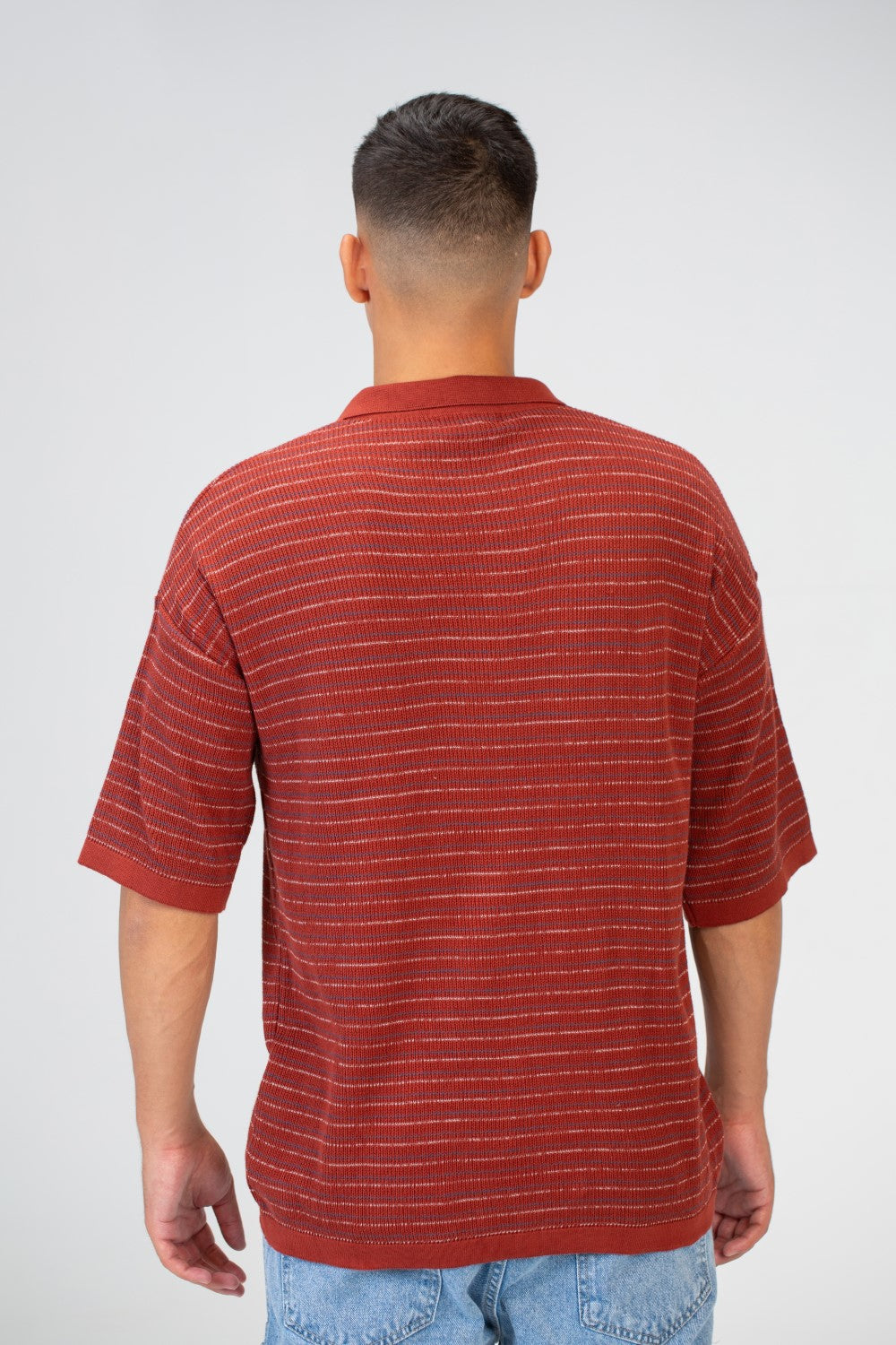 Mens Striped Half Sleeve Trico Shirt With Comfortable And Practical Material