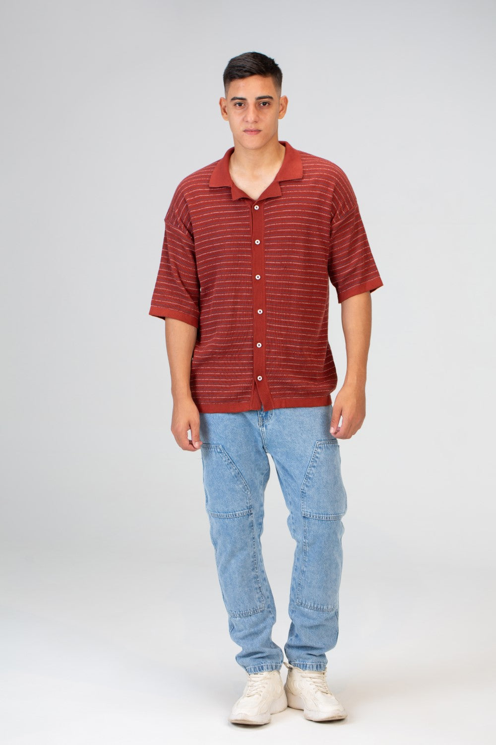 Mens Striped Half Sleeve Trico Shirt With Comfortable And Practical Material