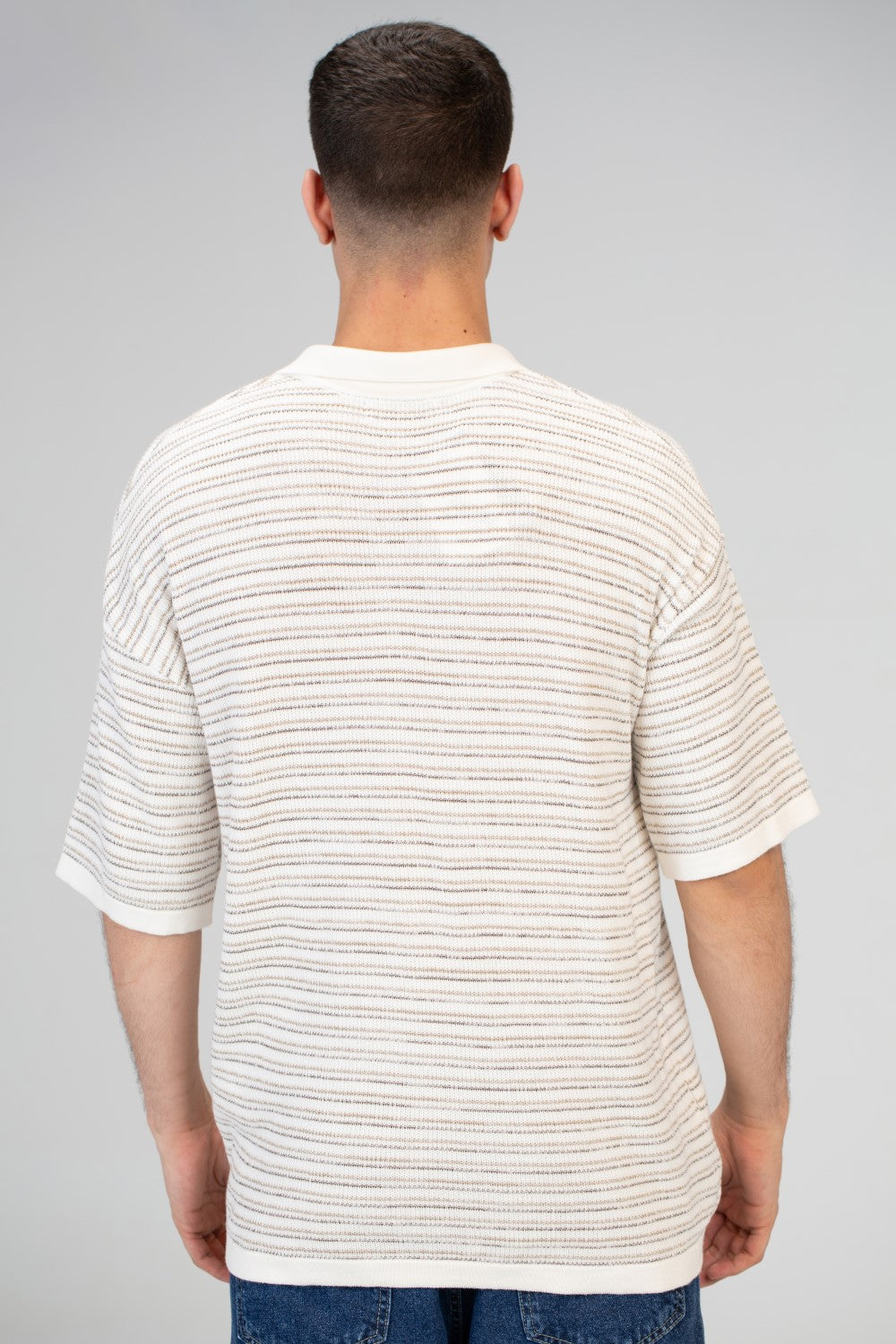 Mens Striped Half Sleeve Trico Shirt With Comfortable And Practical Material