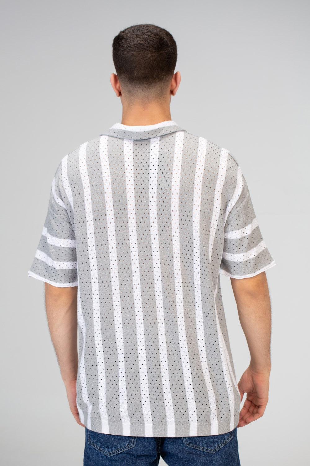 Mens Striped Half Sleeve Trico Shirt With Comfortable Practical Material And A Unique Summer Cut
