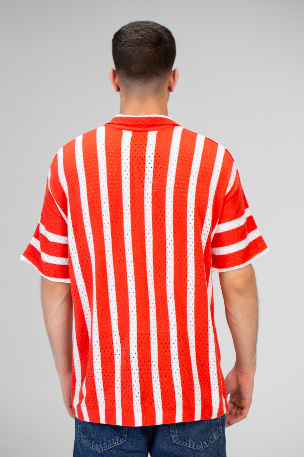 Mens Striped Half Sleeve Trico Shirt With Comfortable Practical Material And A Unique Summer Cut