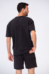 تي شيرت ميلتون رجالي كاجوال كبير الحجم مصنوع من قماش قابل للتهوية