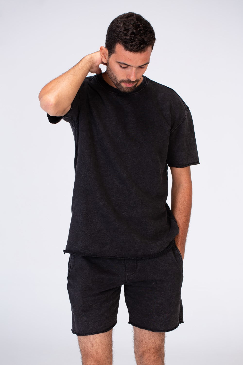 تي شيرت ميلتون رجالي كاجوال كبير الحجم مصنوع من قماش قابل للتهوية