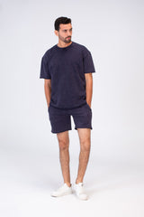 تي شيرت ميلتون رجالي كاجوال كبير الحجم مصنوع من قماش قابل للتهوية