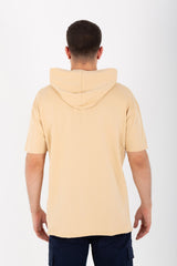 Mens Oversized Basic Plain T-shirt With Hood And Short Sleeves