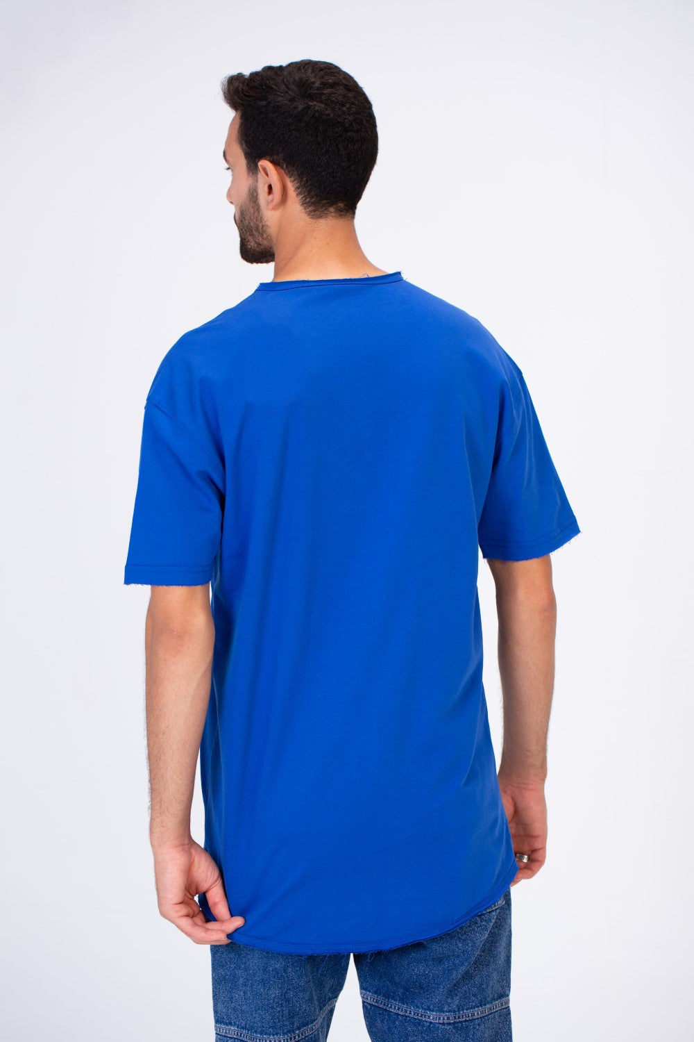 Mens Oversize Basic Plain T-shirt With Short Sleeves And A Round Neck