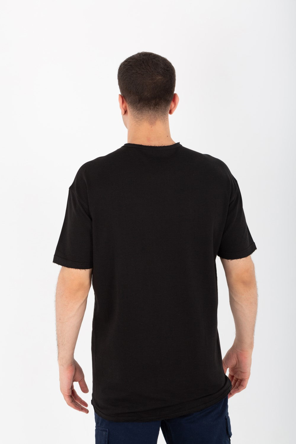 Mens Oversize Basic Plain T-shirt With Short Sleeves And A Round Neck