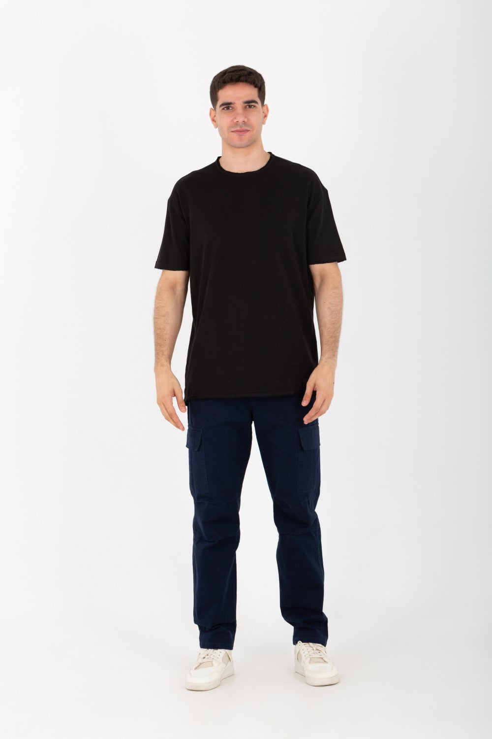 Mens Oversize Basic Plain T-shirt With Short Sleeves And A Round Neck