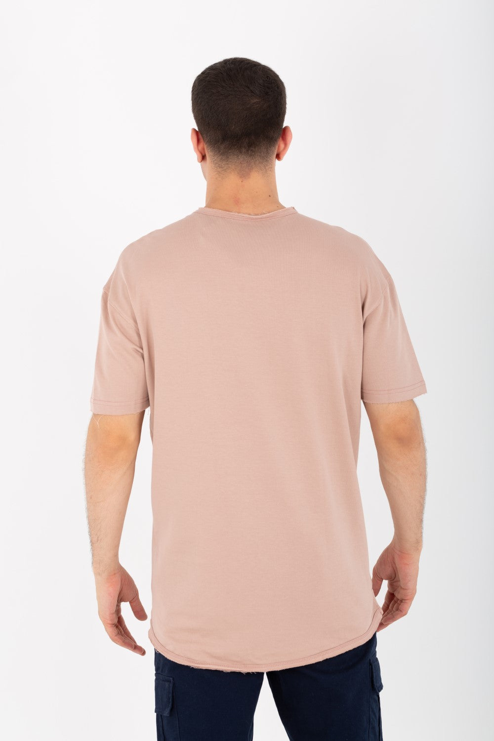 Mens Oversize Basic Plain T-shirt With Short Sleeves And A Round Neck