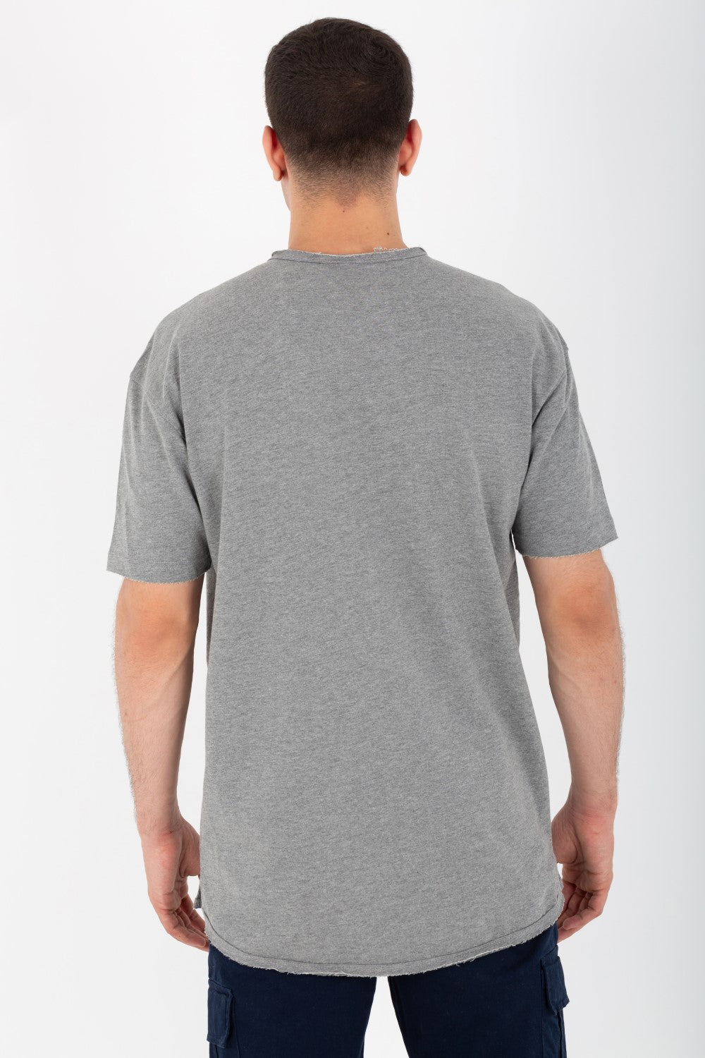 Mens Oversize Basic Plain T-shirt With Short Sleeves And A Round Neck