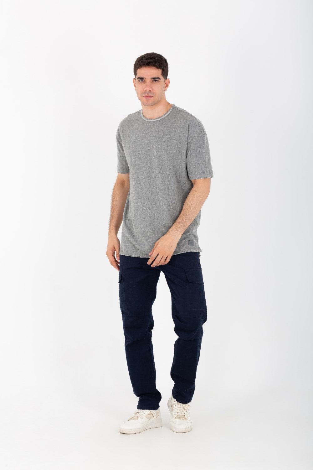 Mens Oversize Basic Plain T-shirt With Short Sleeves And A Round Neck