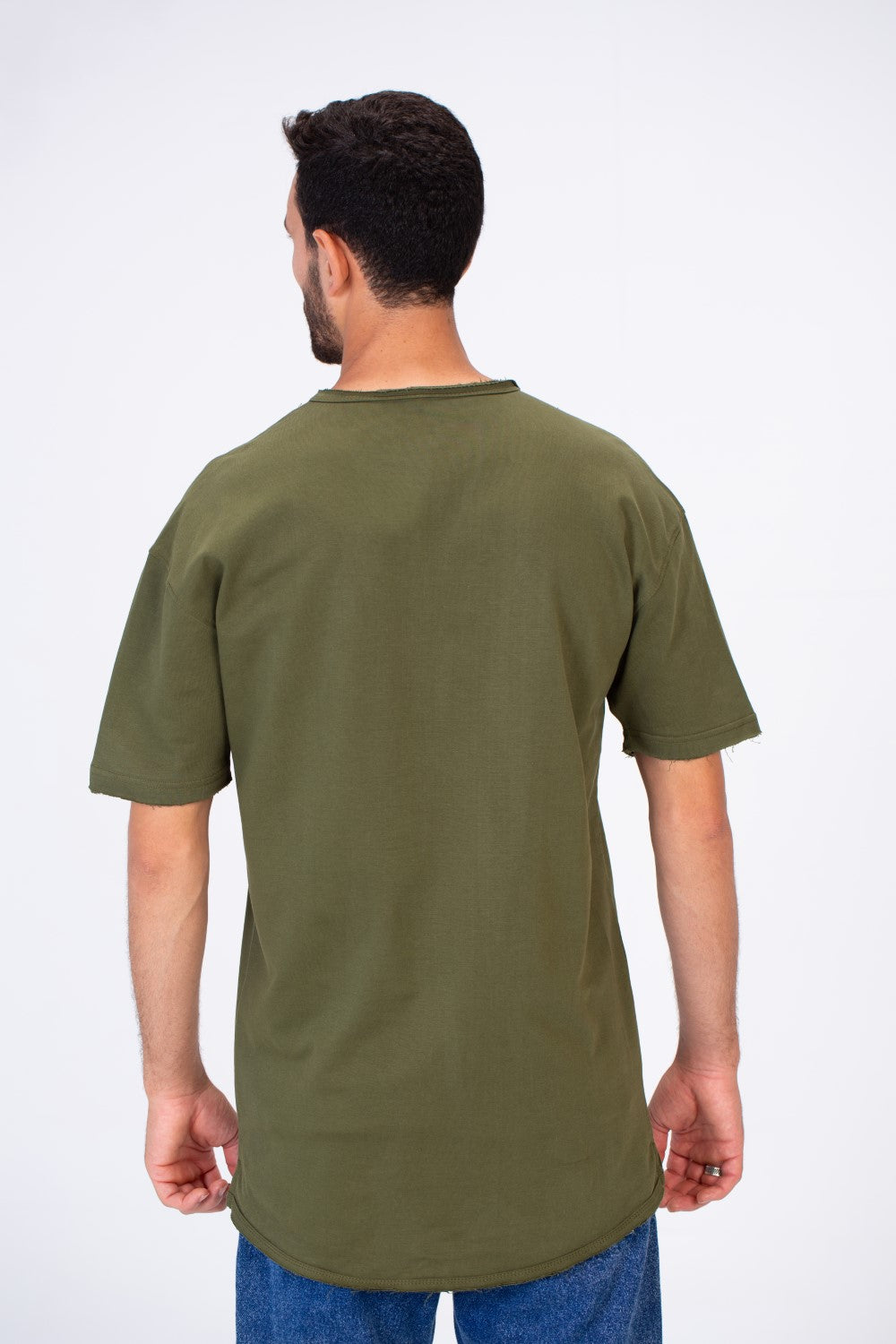 Mens Oversize Basic Plain T-shirt With Short Sleeves And A Round Neck