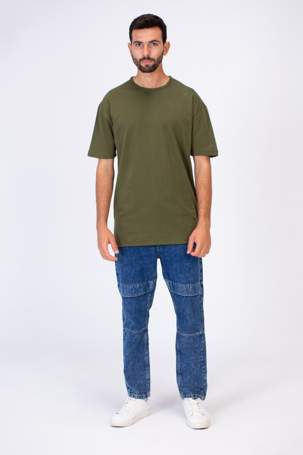 Mens Oversize Basic Plain T-shirt With Short Sleeves And A Round Neck
