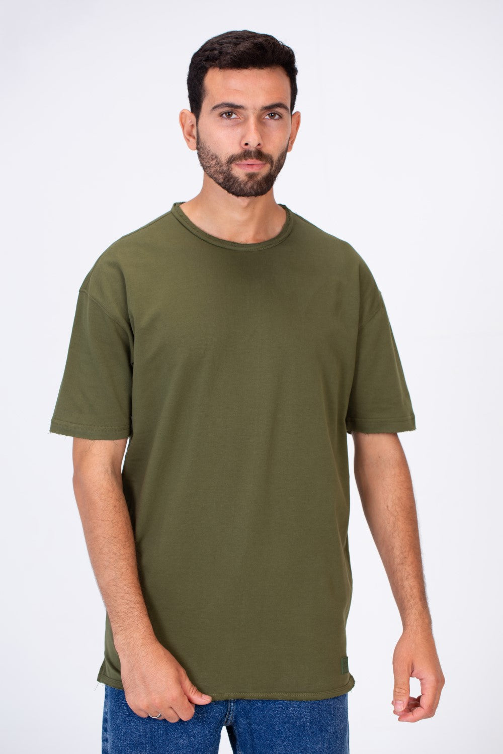 Mens Oversize Basic Plain T-shirt With Short Sleeves And A Round Neck