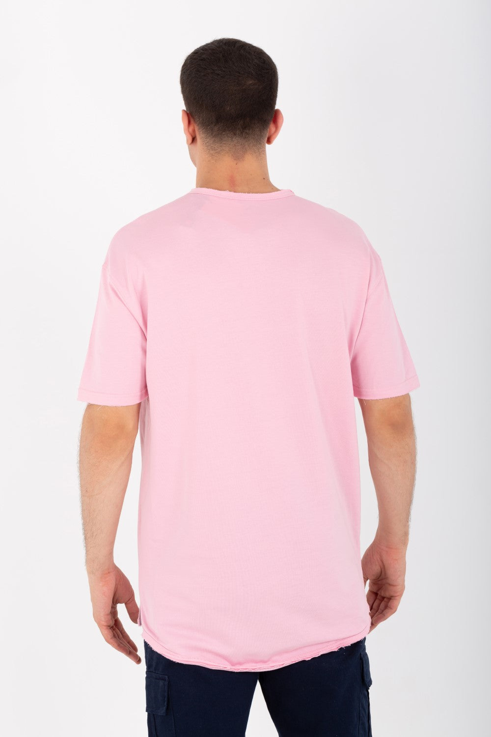 Mens Oversize Basic Plain T-shirt With Short Sleeves And A Round Neck