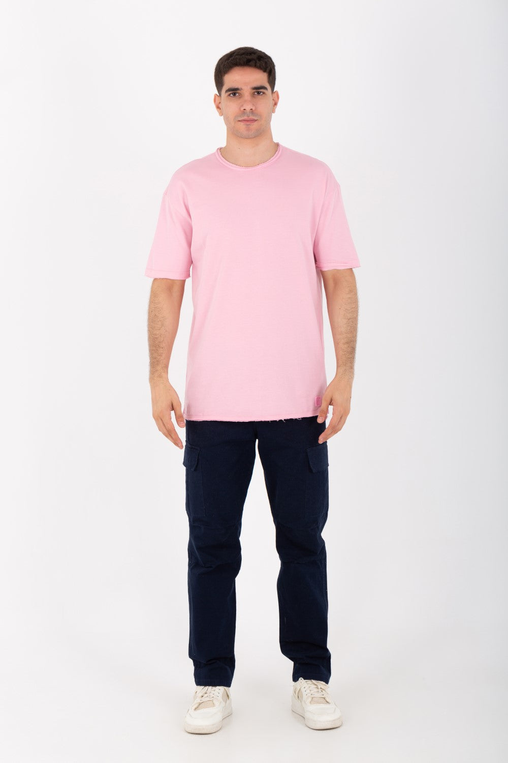 Mens Oversize Basic Plain T-shirt With Short Sleeves And A Round Neck