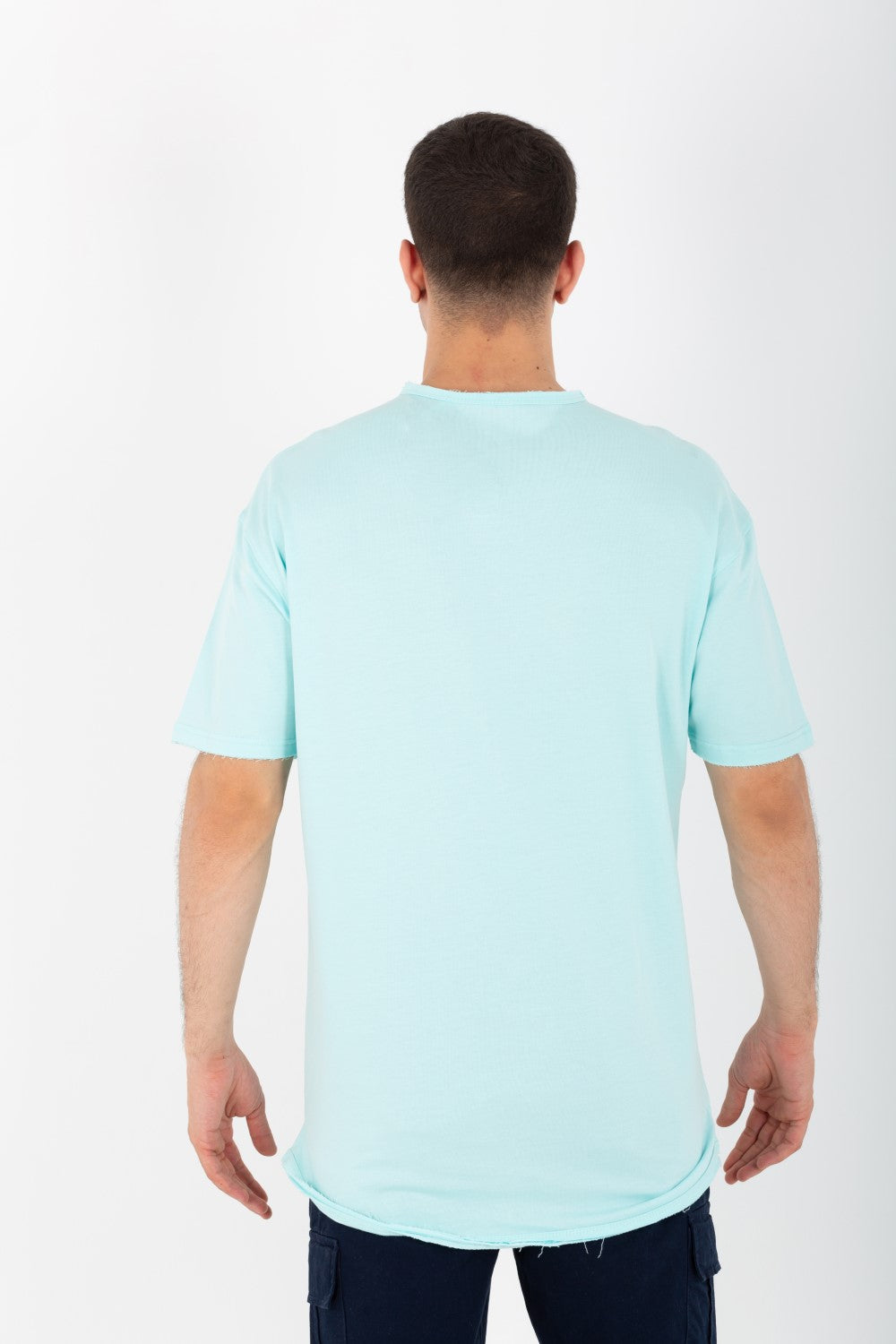 Mens Oversize Basic Plain T-shirt With Short Sleeves And A Round Neck