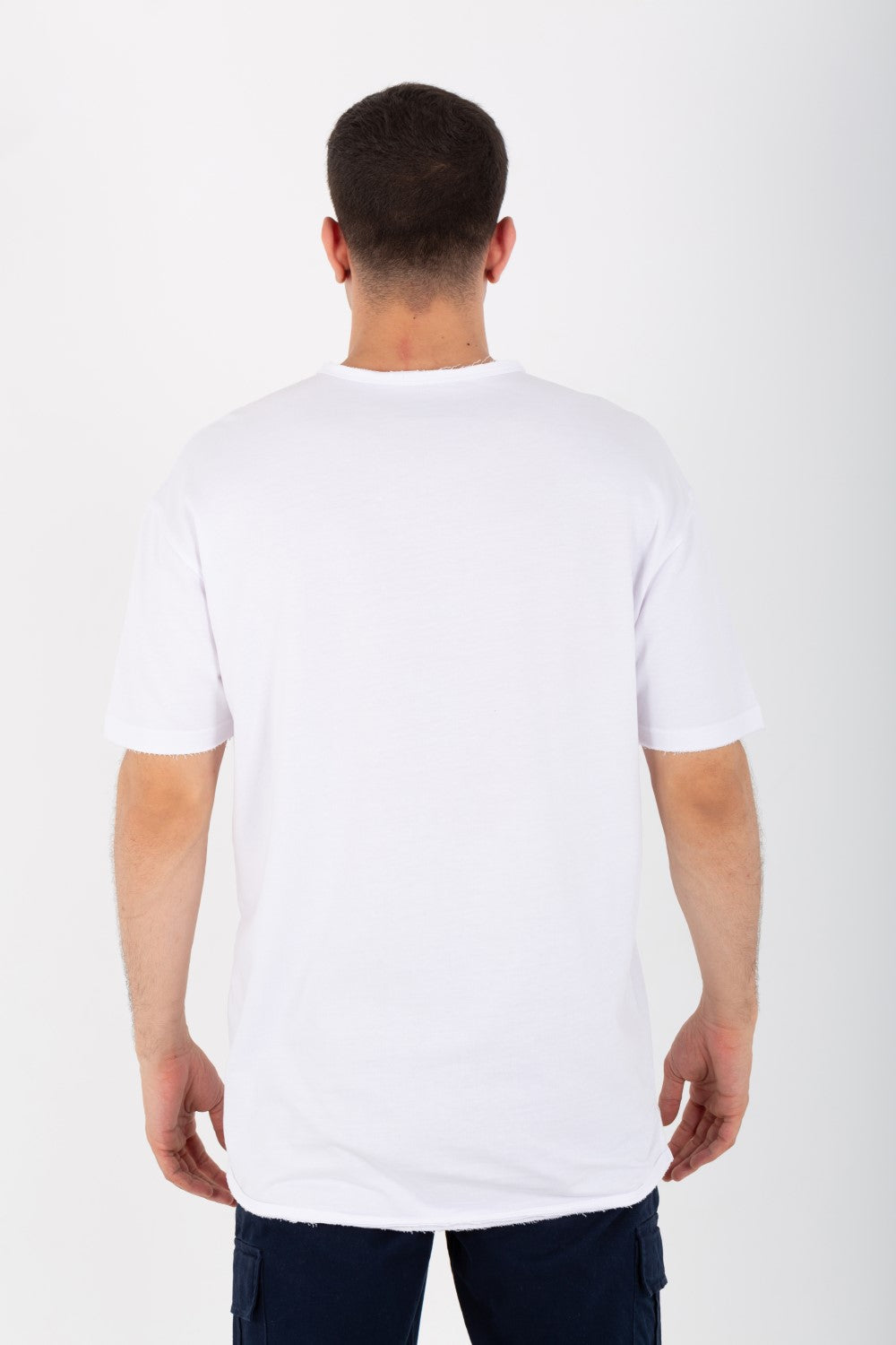 Mens Oversize Basic Plain T-shirt With Short Sleeves And A Round Neck