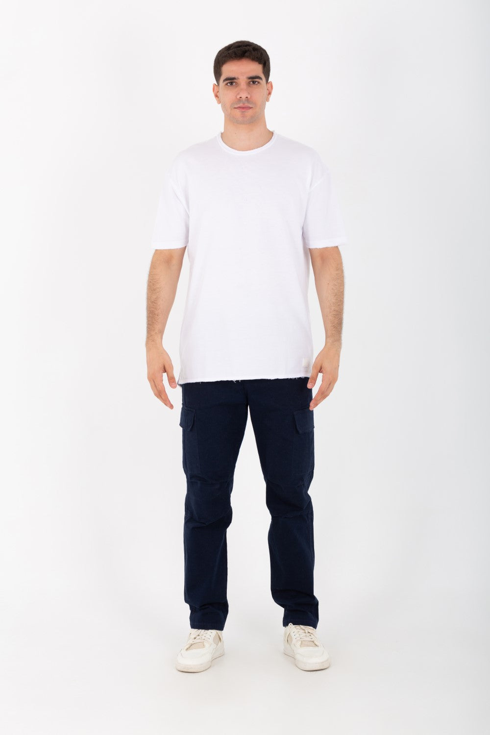 Mens Oversize Basic Plain T-shirt With Short Sleeves And A Round Neck