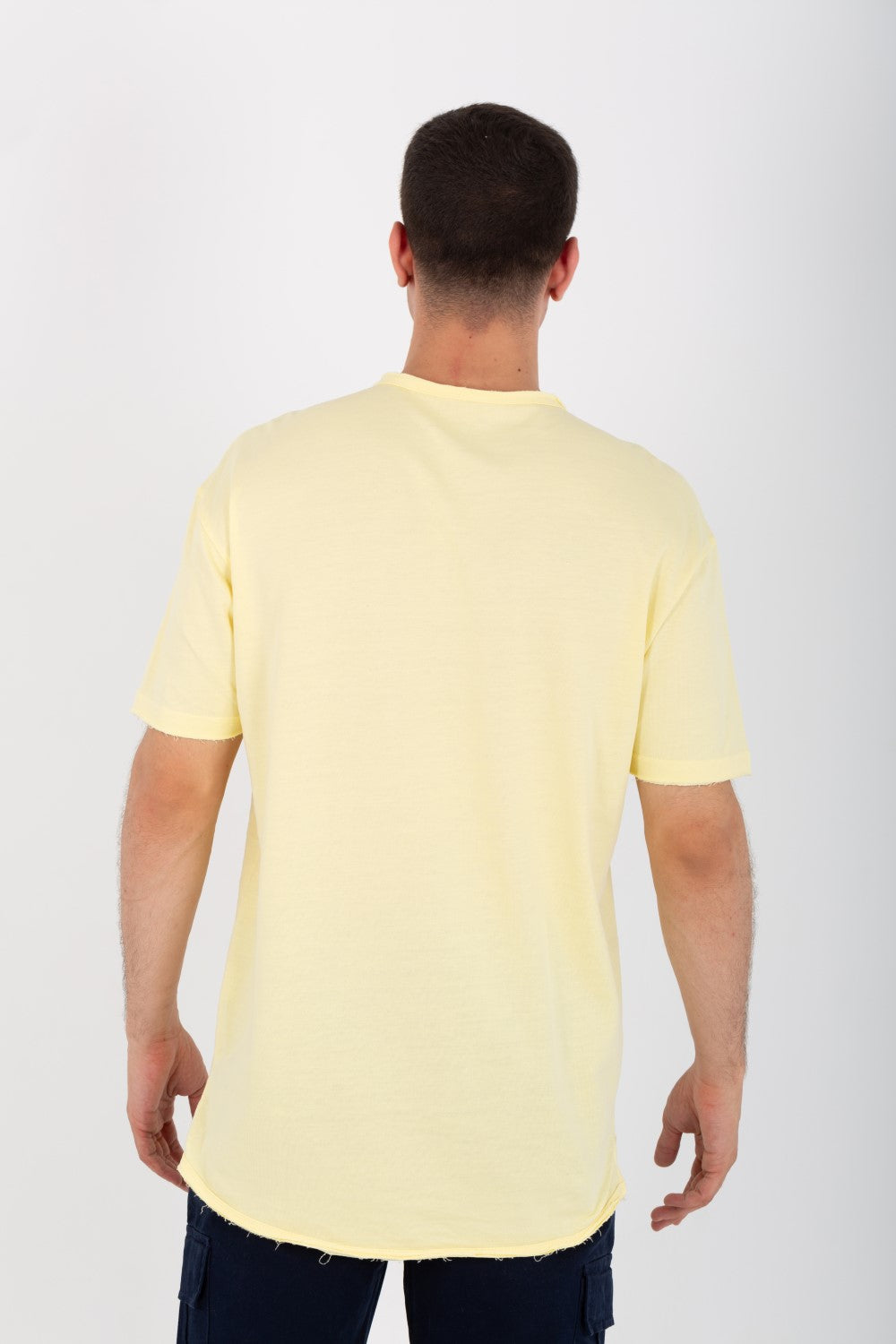 Mens Oversize Basic Plain T-shirt With Short Sleeves And A Round Neck