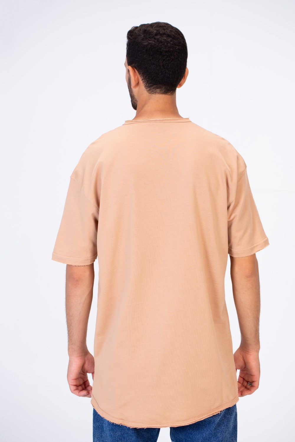 Mens Oversize Basic Plain T-shirt With Short Sleeves And A Round Neck