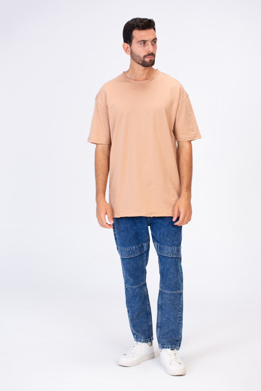 Mens Oversize Basic Plain T-shirt With Short Sleeves And A Round Neck