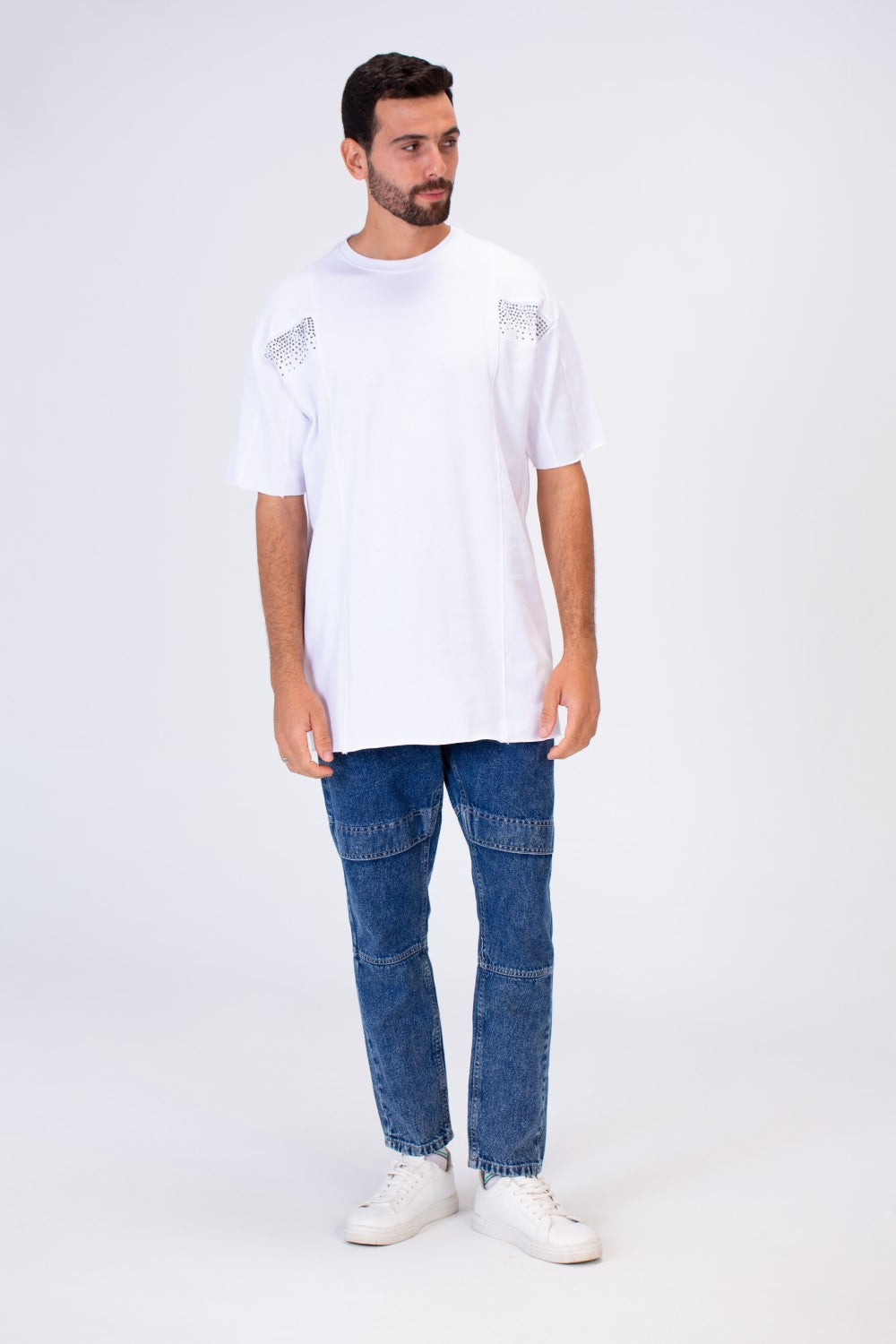 Mens Round Oversize Basic Plain T-shirt With A Modern Fit