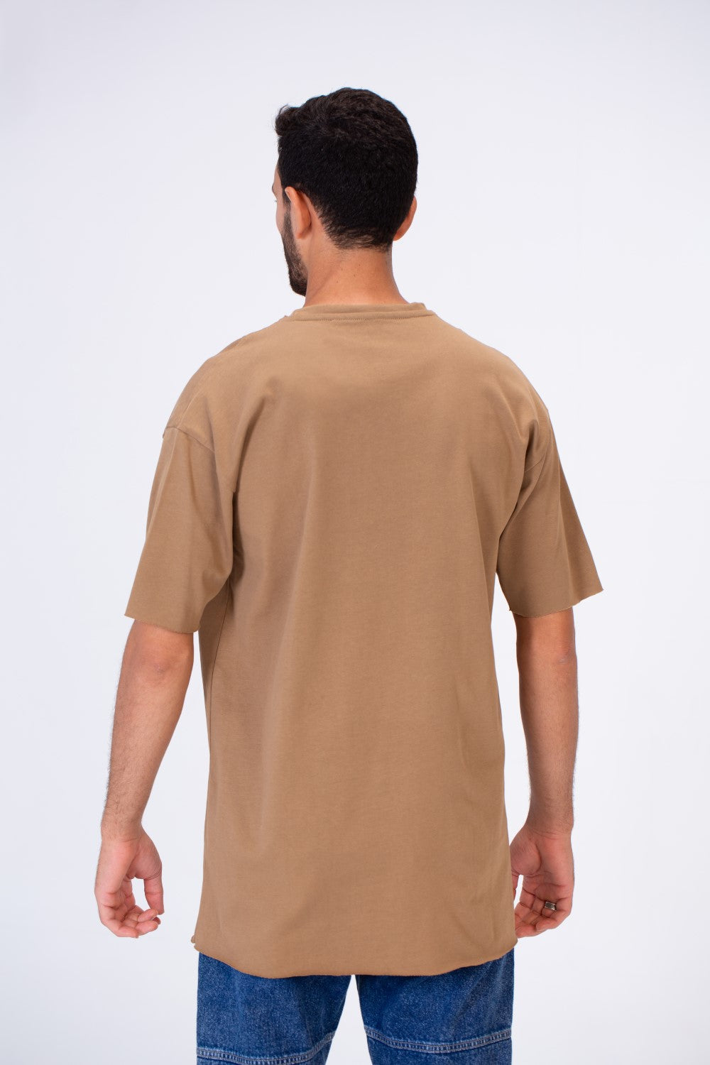 Mens Round Oversize Basic Plain T-shirt With A Modern Fit