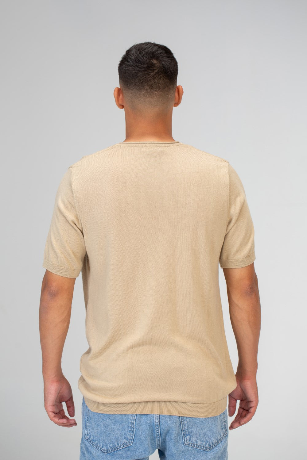 Mens Slim Fit Trico T-Shirt with Short Sleeves And Crew Neck