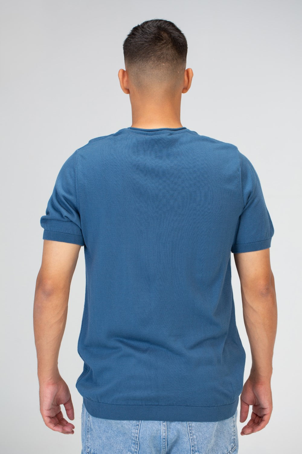 Mens Slim Fit Trico T-Shirt with Short Sleeves And Crew Neck