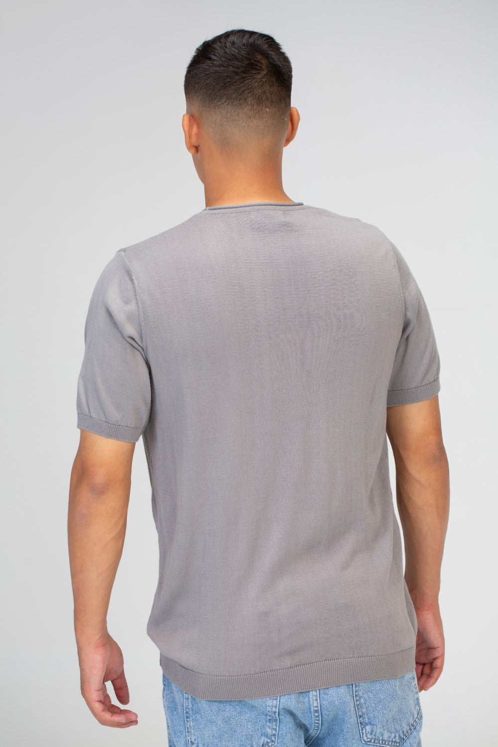 Mens Slim Fit Trico T-Shirt with Short Sleeves And Crew Neck
