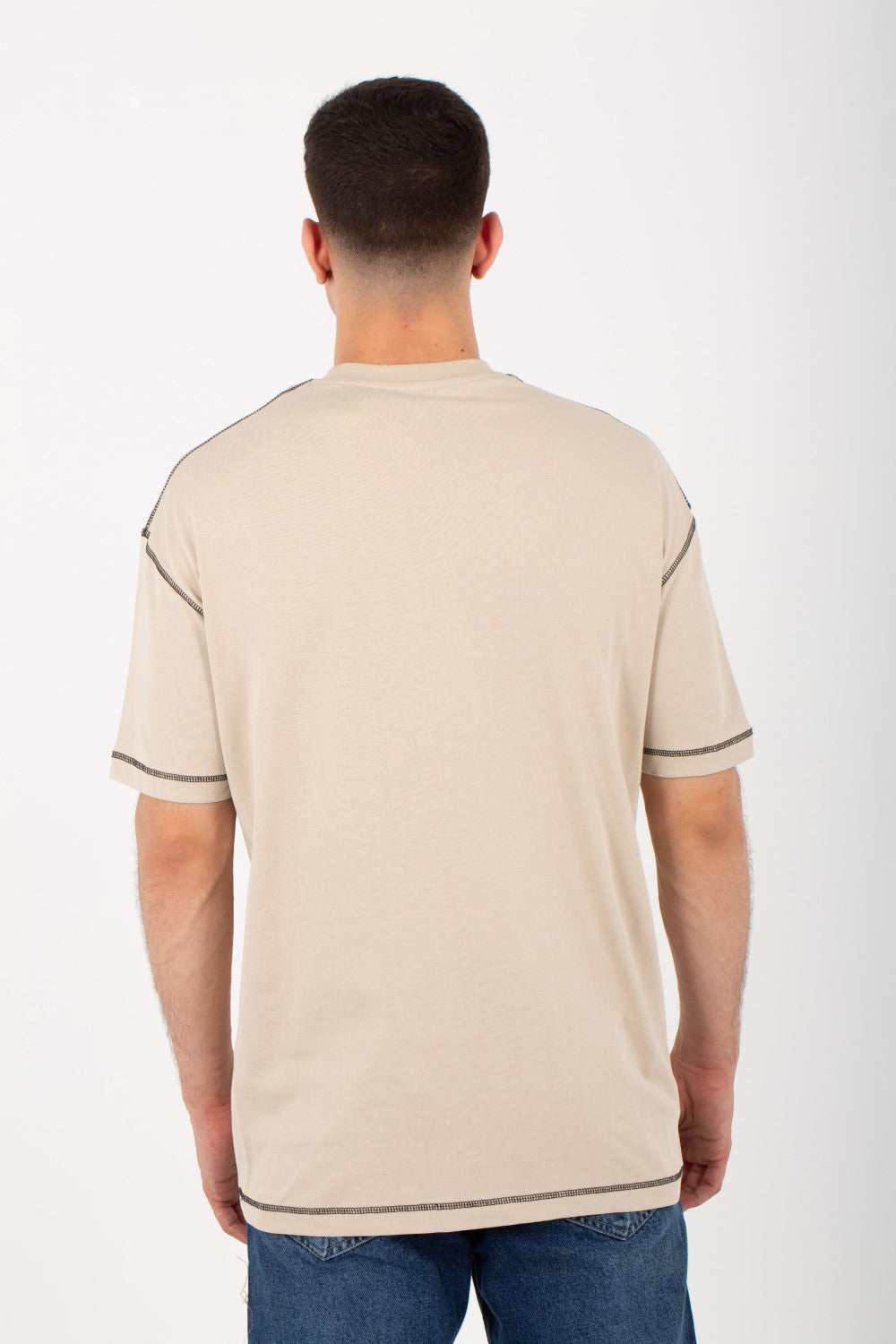 Mens Basic Oversize T-shirt With Round Neck And Short Sleeves
