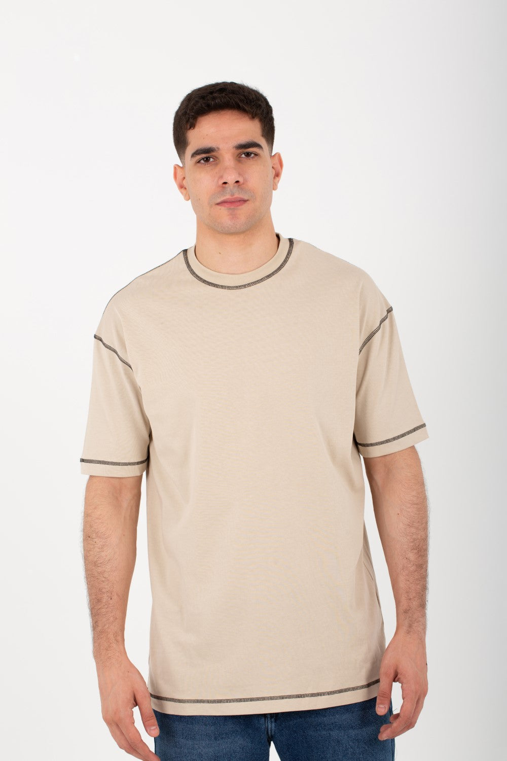 Mens Basic Oversize T-shirt With Round Neck And Short Sleeves