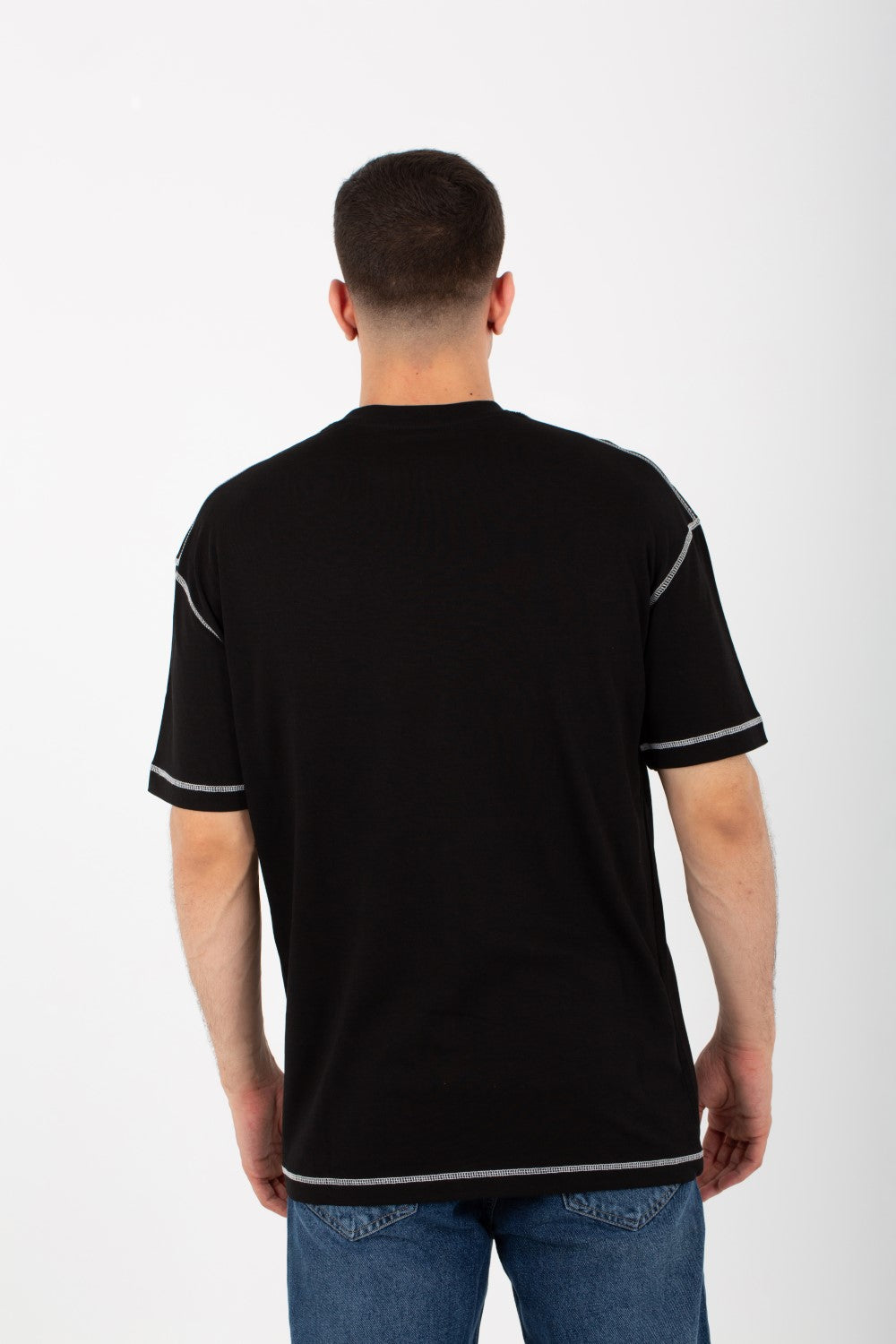 Mens Basic Oversize T-shirt With Round Neck And Short Sleeves