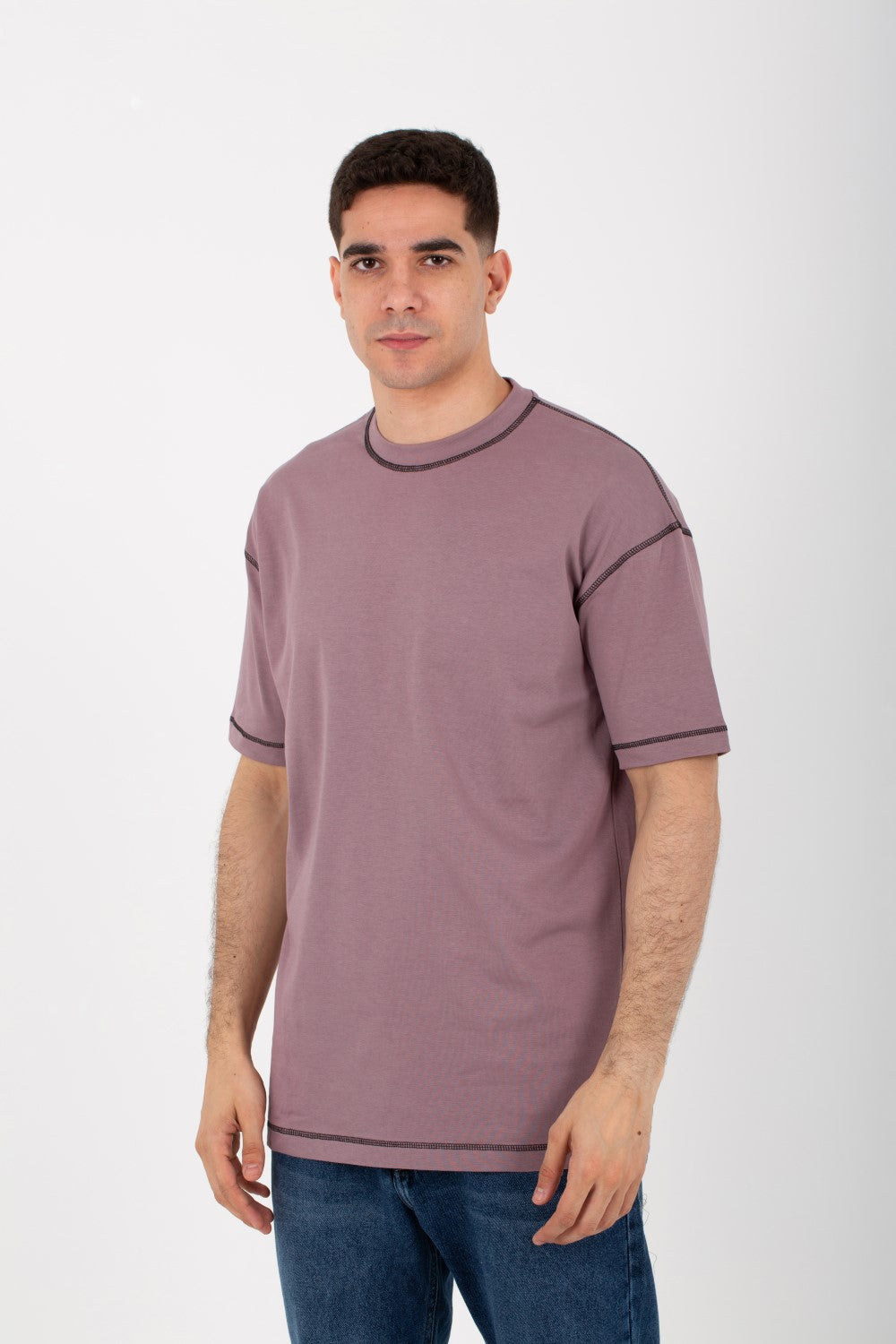 Mens Basic Oversize T-shirt With Round Neck And Short Sleeves