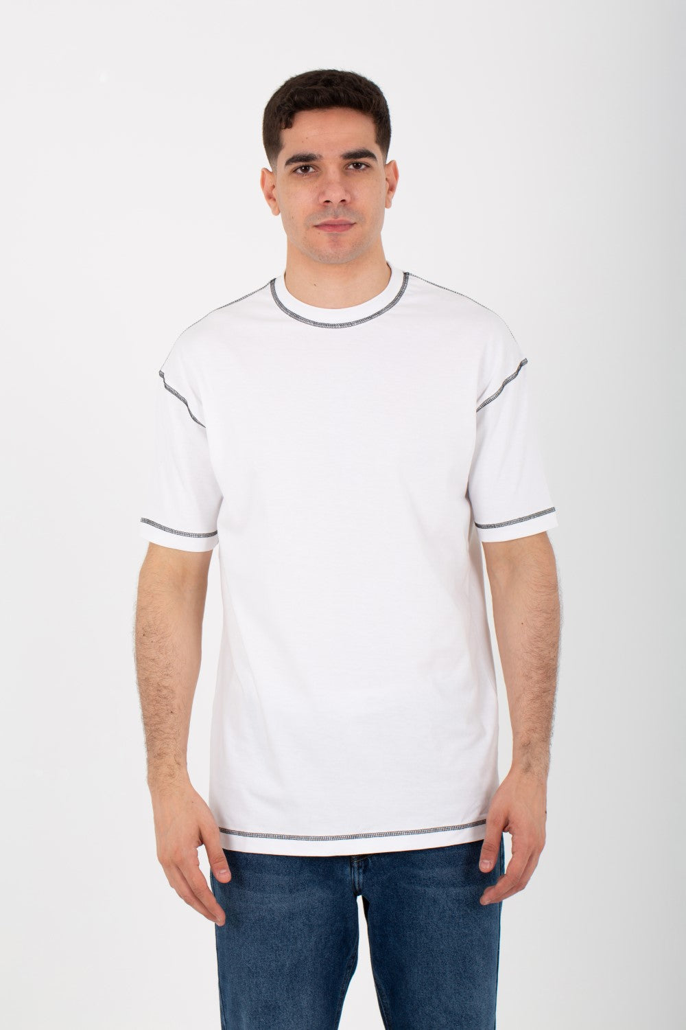 Mens Basic Oversize T-shirt With Round Neck And Short Sleeves