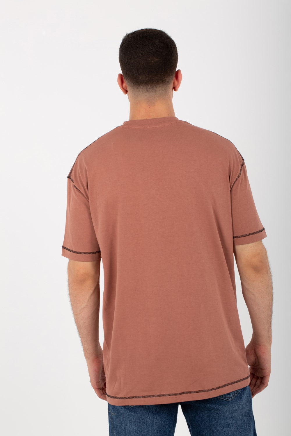 Mens Basic Oversize T-shirt With Round Neck And Short Sleeves