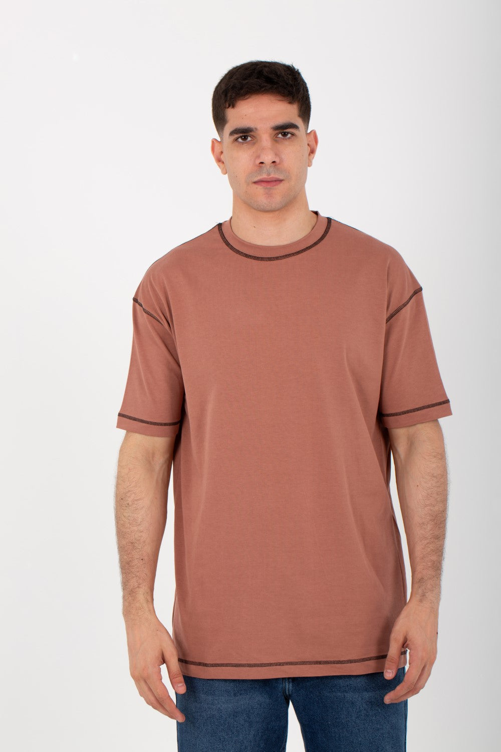 Mens Basic Oversize T-shirt With Round Neck And Short Sleeves