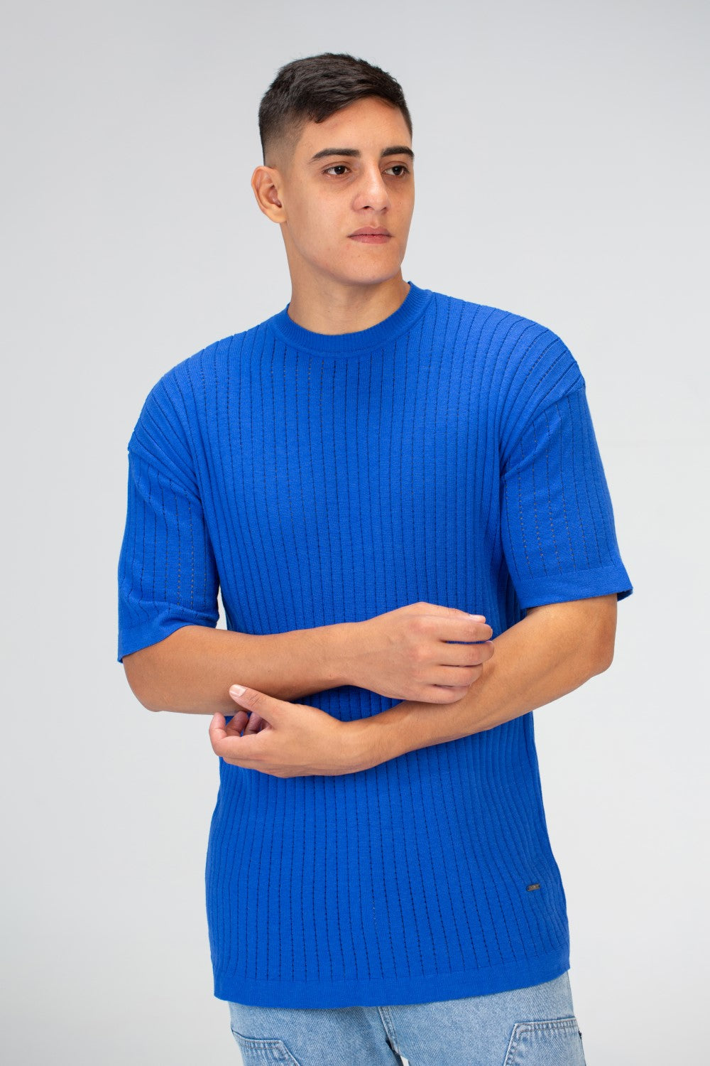 Mens Plain slim fit half sleeves Trico T-shirt With Round Neck