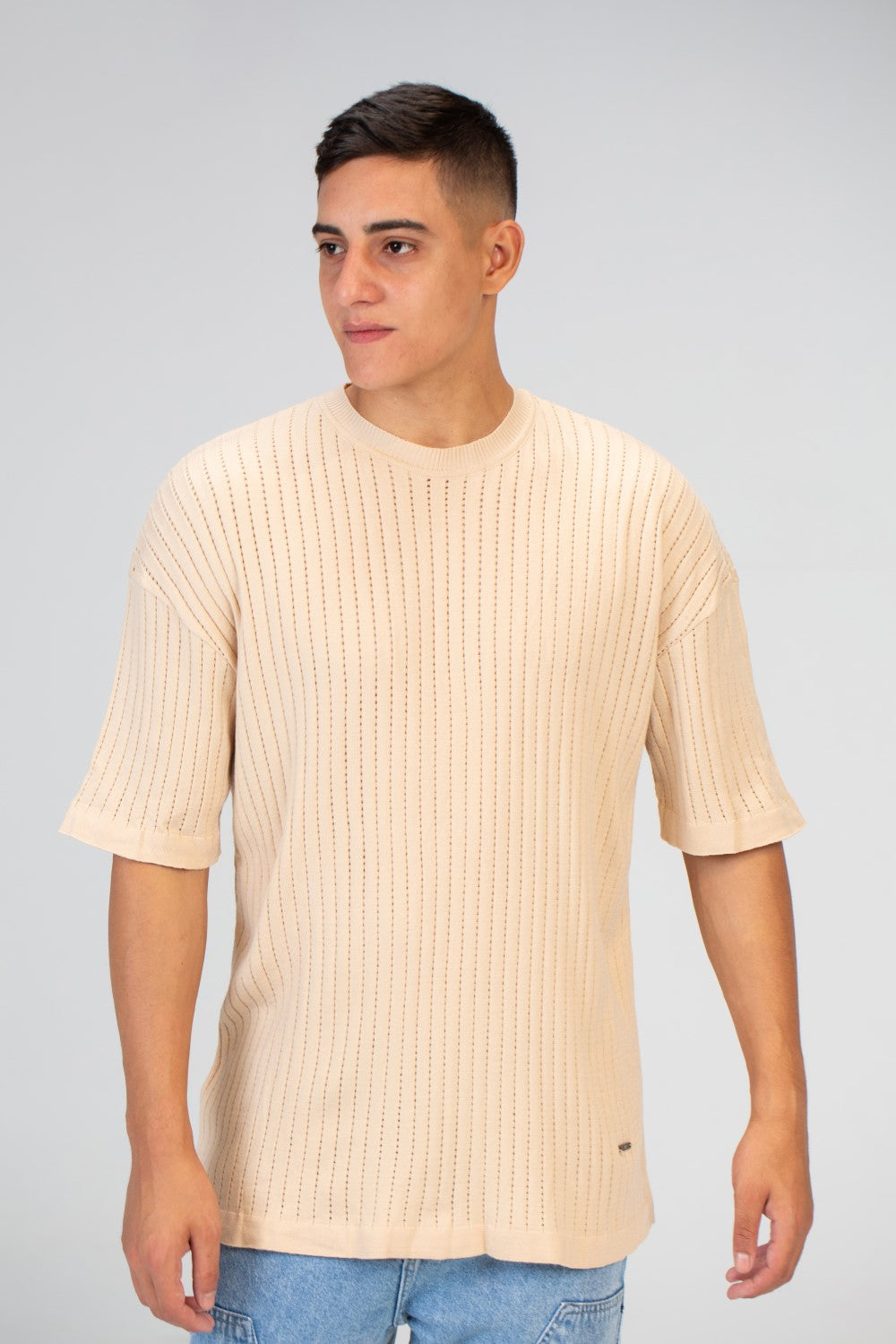 Mens Plain slim fit half sleeves Trico T-shirt With Round Neck