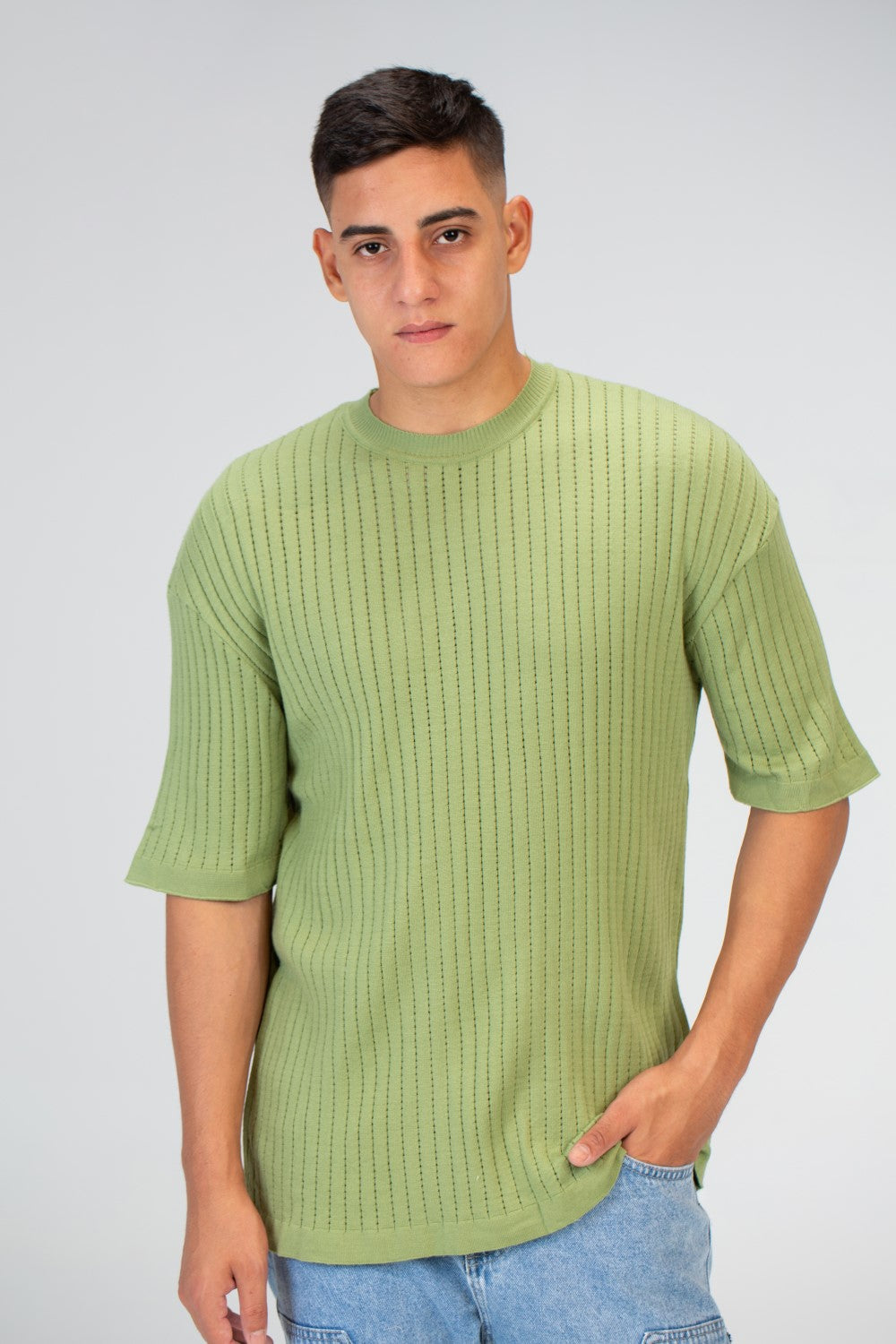 Mens Plain slim fit half sleeves Trico T-shirt With Round Neck