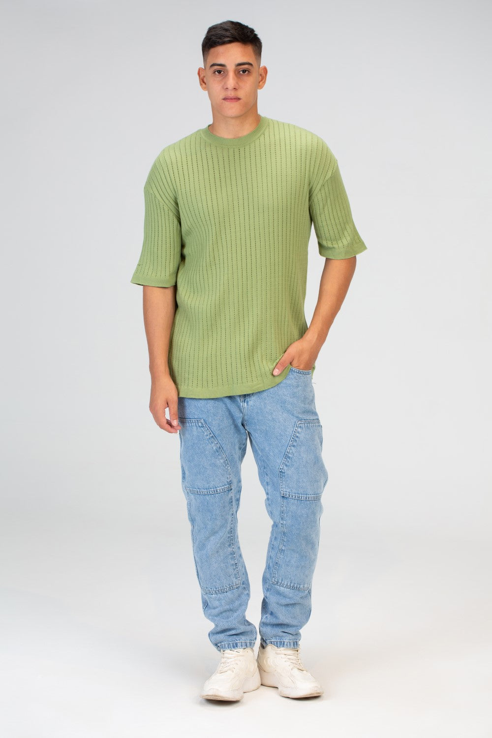 Mens Plain slim fit half sleeves Trico T-shirt With Round Neck