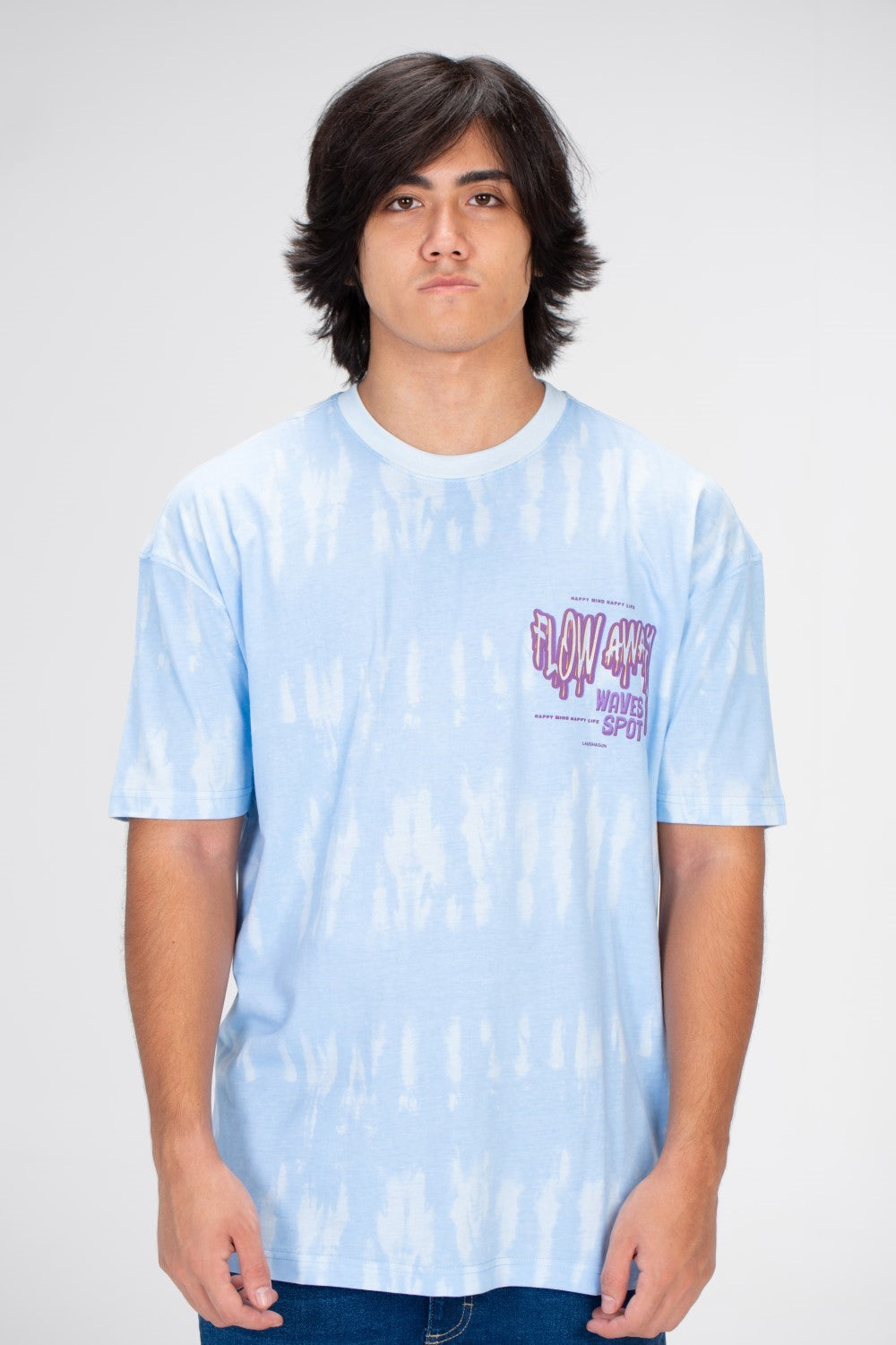 تي شيرت رجالي كبير الحجم مطبوع برقبة دائرية وأكمام قصيرة