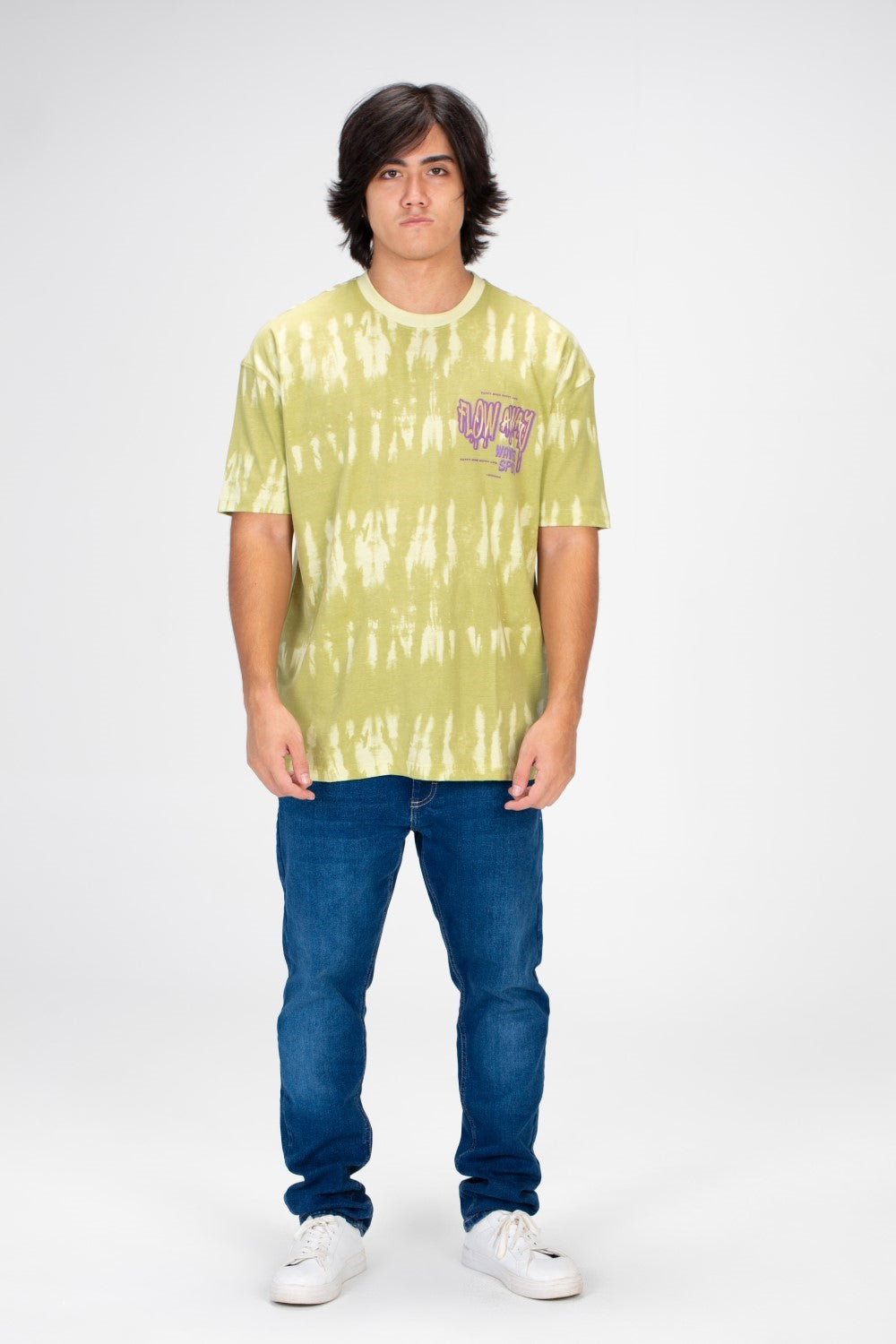 تي شيرت رجالي كبير الحجم مطبوع برقبة دائرية وأكمام قصيرة