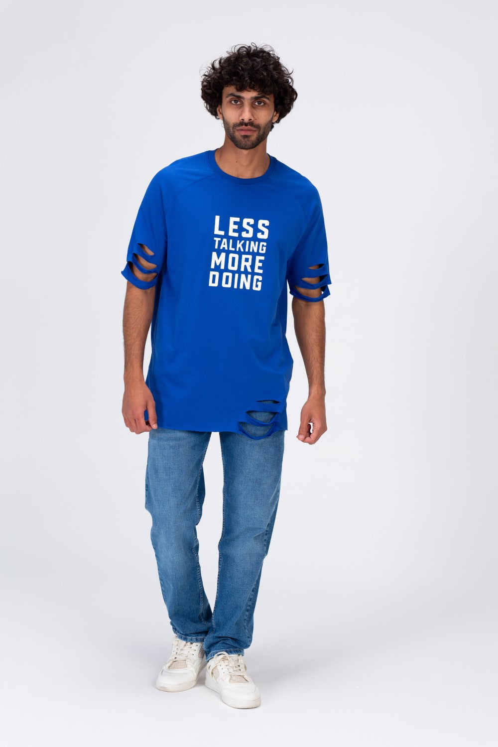 تي شيرت رجالي كبير الحجم بأكمام قصيرة مصنوع من مادة ميلتون الصيفية