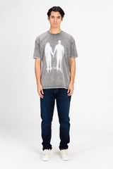 تي شيرت رجالي كبير الحجم مطبوع ومغسول