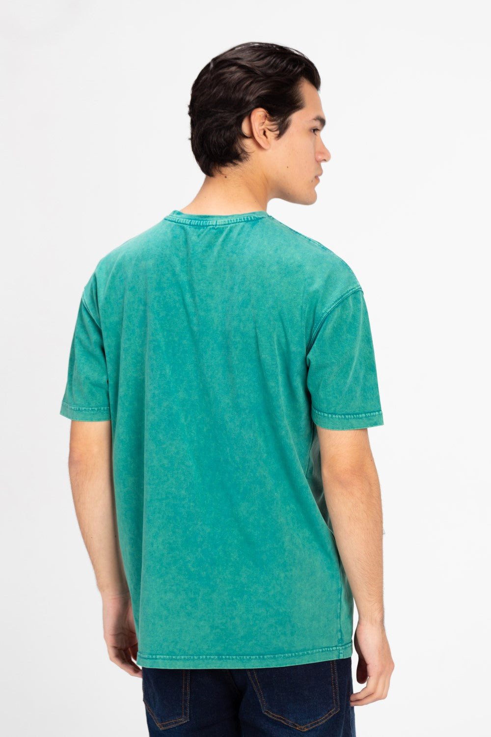 تي شيرت رجالي كبير الحجم مطبوع ومغسول