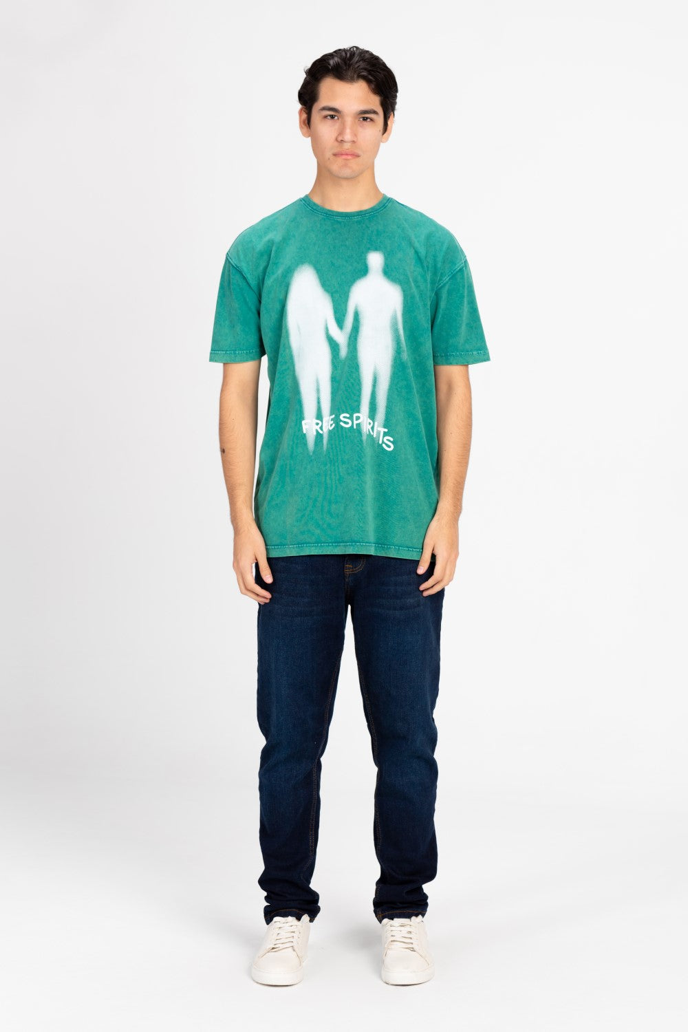 تي شيرت رجالي كبير الحجم مطبوع ومغسول