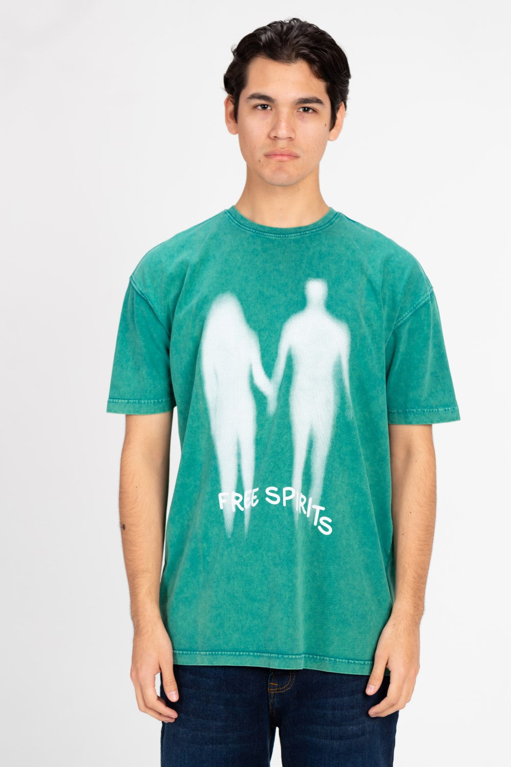 تي شيرت رجالي كبير الحجم مطبوع ومغسول