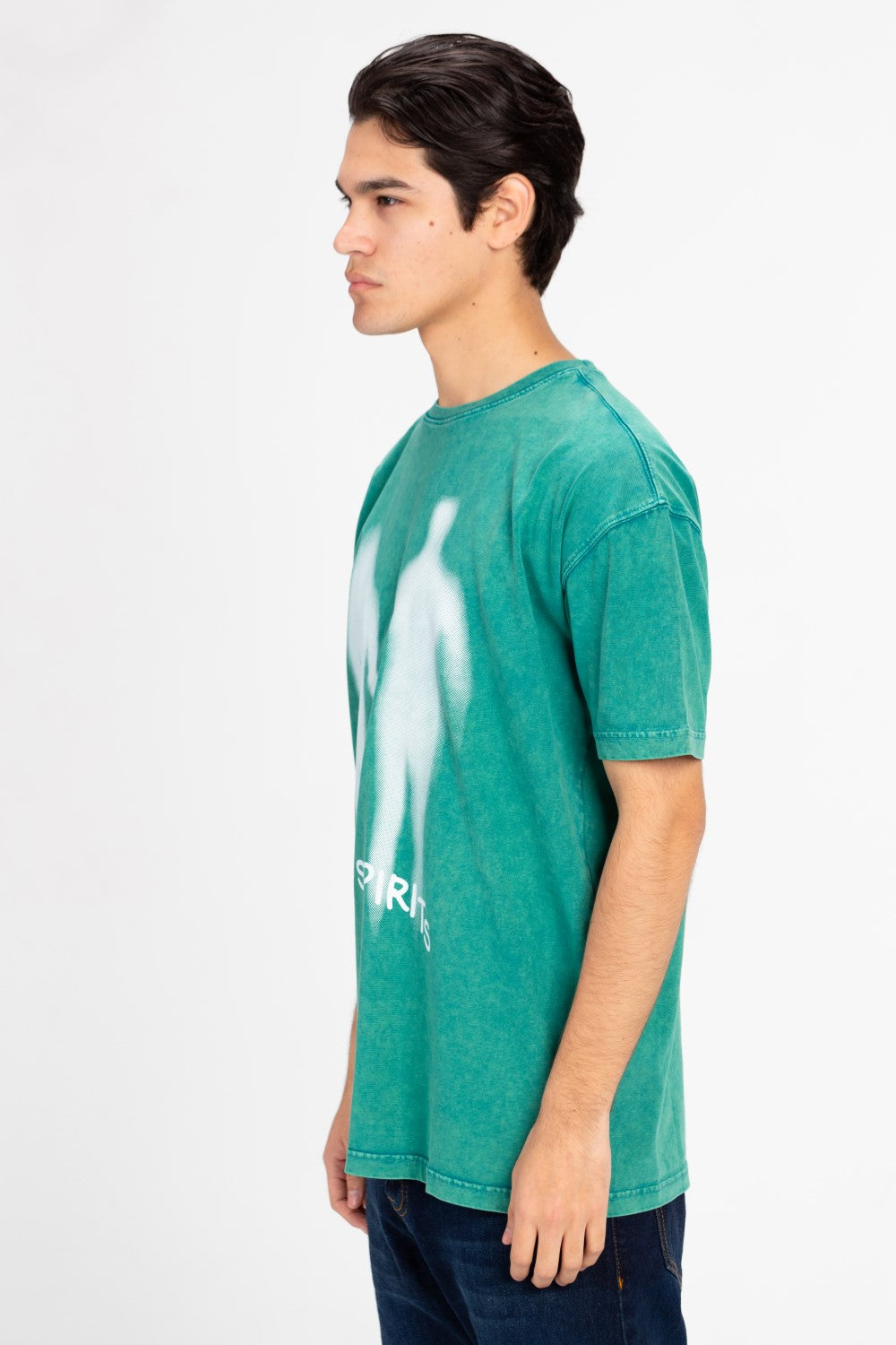 تي شيرت رجالي كبير الحجم مطبوع ومغسول